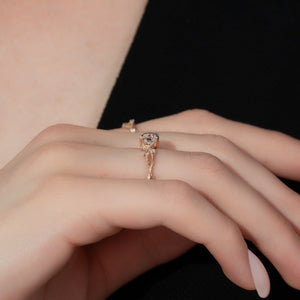 The Textured Twig Set With A 2 Carat Round Lab Diamond
