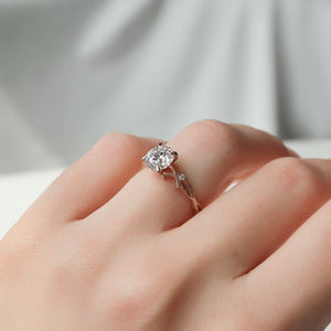The Textured Twig Set With A 2 Carat Round Lab Diamond