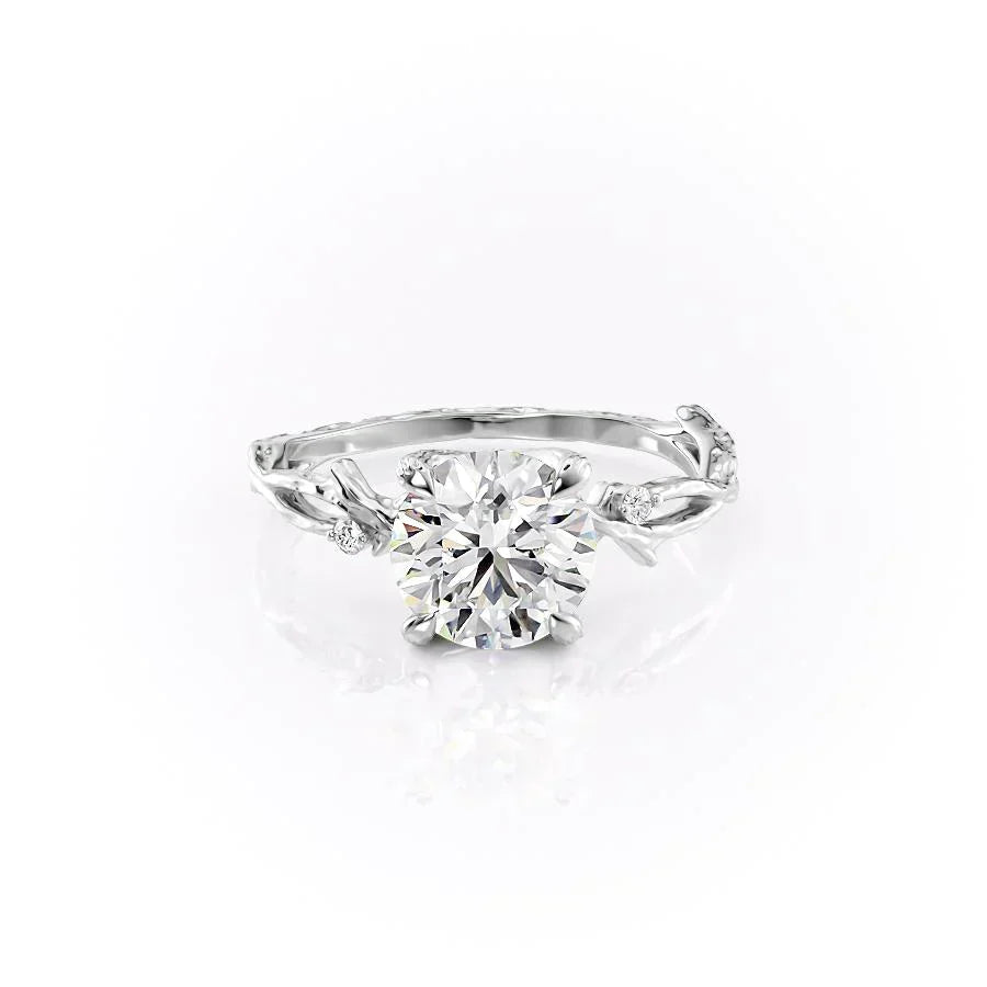 The Textured Twig Set With A 3.5 Carat Round Moissanite