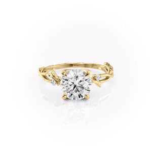 The Textured Twig Set With A 3.5 Carat Round Moissanite