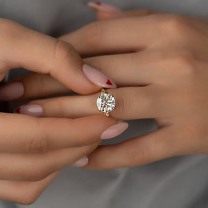 The Textured Twig Set With A 3 Carat Round Lab Diamond