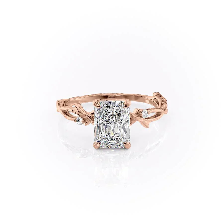 The Textured Twig Set With A 2.5 Carat Radiant Moissanite