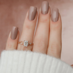 The Textured Twig Set With A Radiant Moissanite