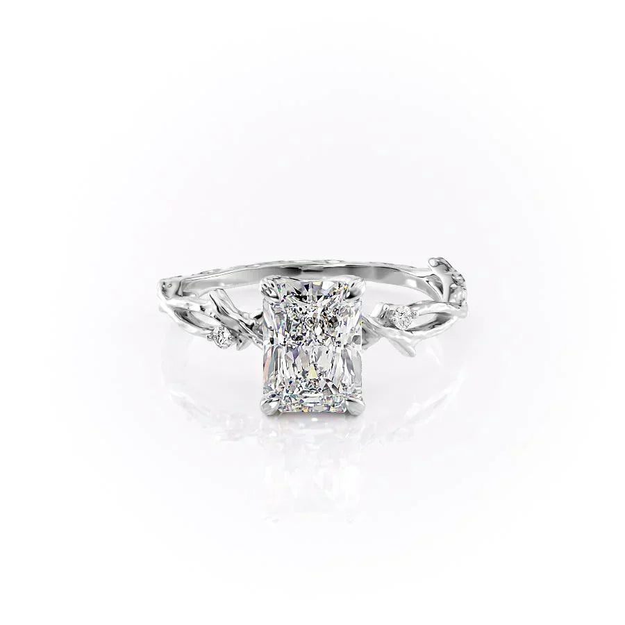 The Textured Twig Set With A 3 Carat Radiant Lab Diamond