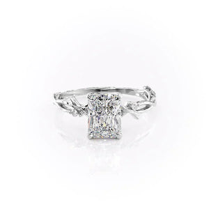 The Textured Twig Set With A 1.5 Carat Radiant Moissanite