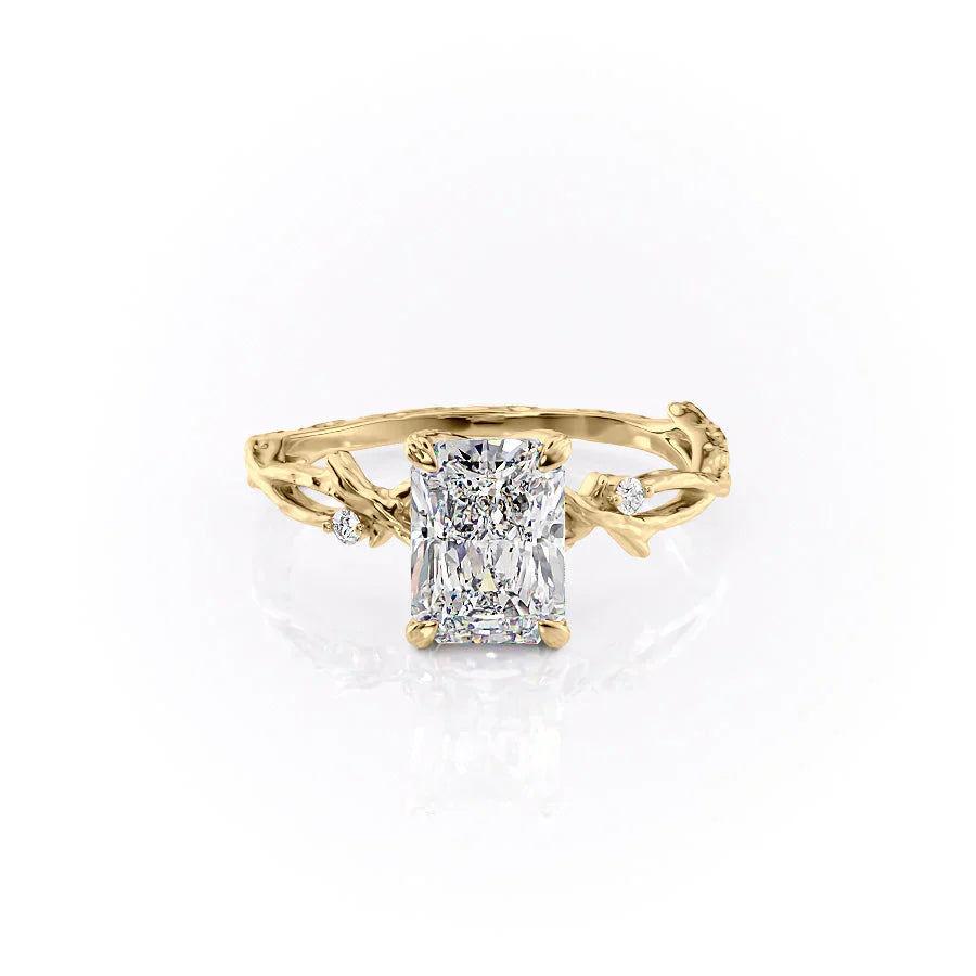 The Textured Twig Set With A 4.5 Carat Radiant Moissanite