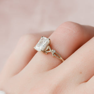 The Textured Twig Set With A 1.5 Carat Radiant Lab Diamond