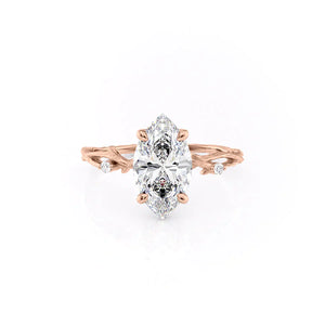 The Textured Twig Set With A 2.5 Carat Marquise Moissanite