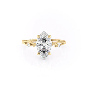 The Textured Twig Set With A 1.5 Carat Marquise Moissanite