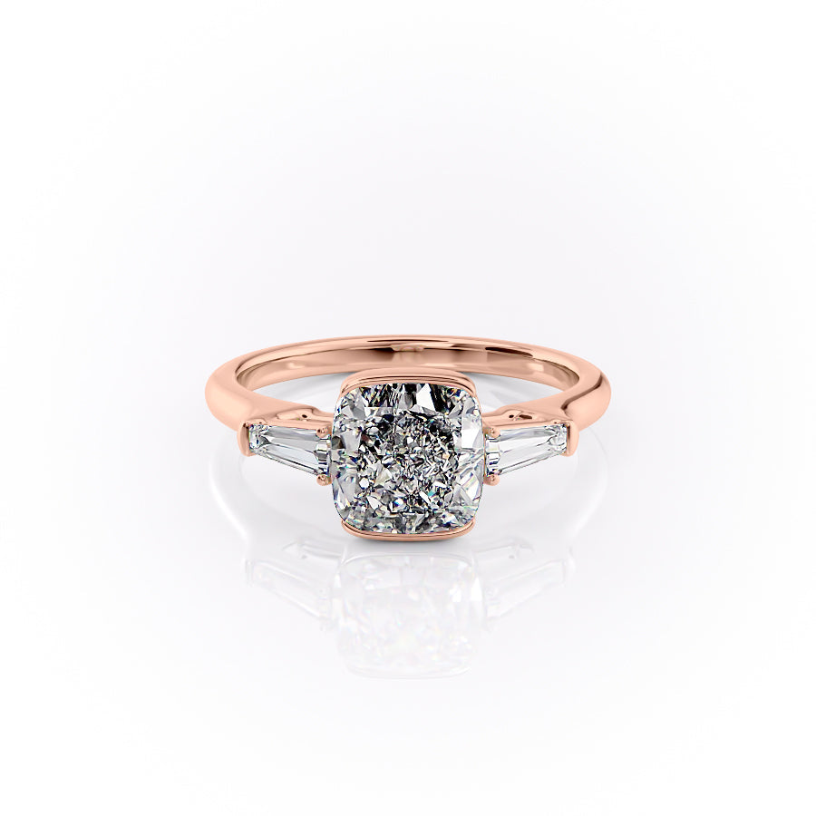 The Parker Set With A 1.5 Carat Cushion Moissanite