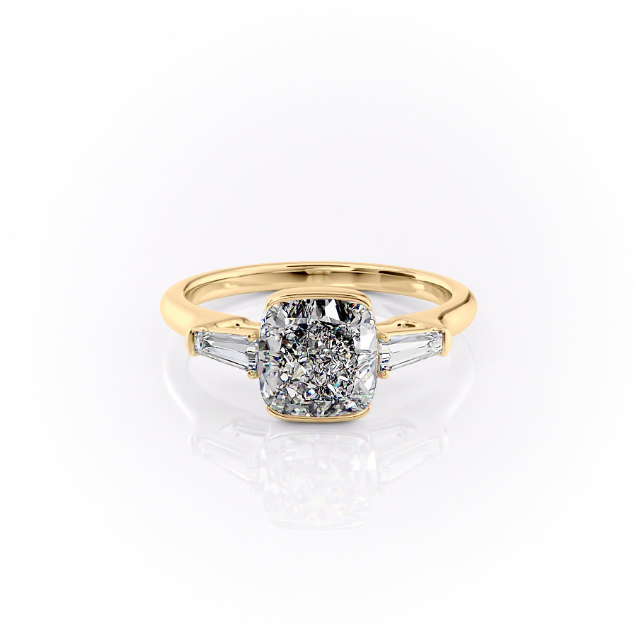 The Parker Set With A 1.5 Carat Cushion Moissanite