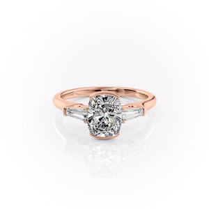 The Parker Set With A 1.5 Carat Elongated Cushion Lab Diamond