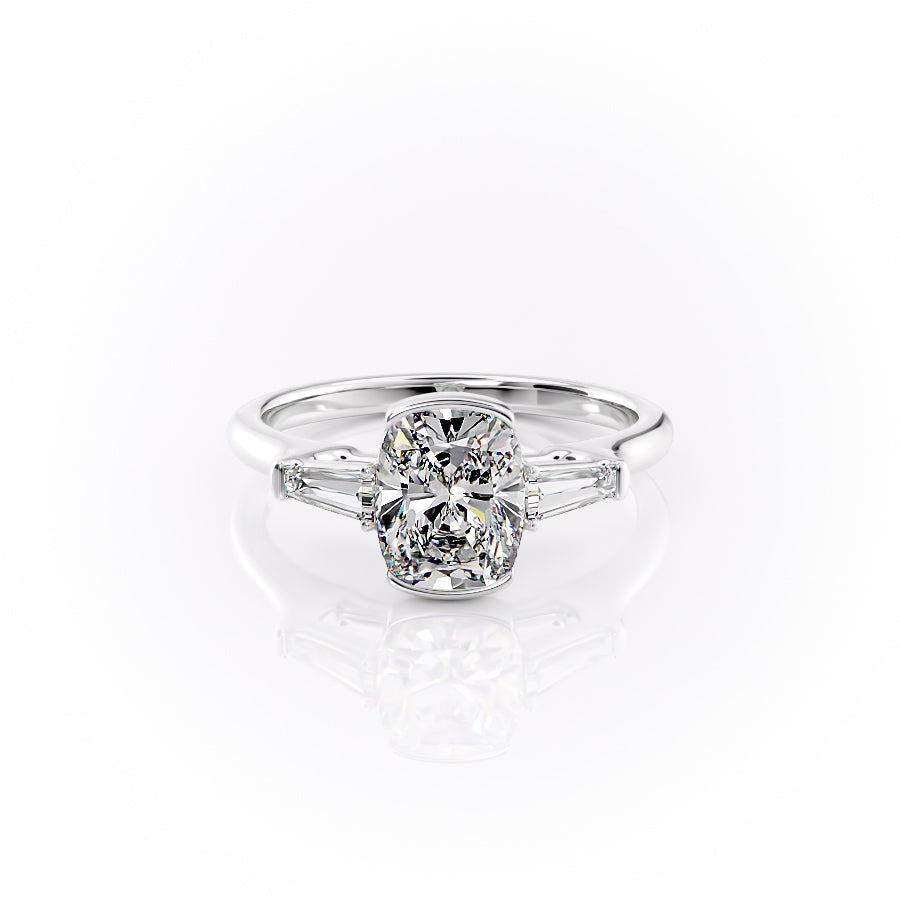 The Parker Set With A 1 Carat Elongated Cushion Lab Diamond