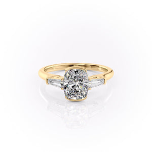 The Parker Set With A 4.5 Carat Elongated Cushion Moissanite