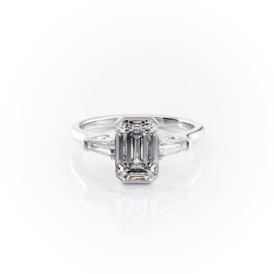 The Parker Set With A 3.5 Carat Emerald Moissanite