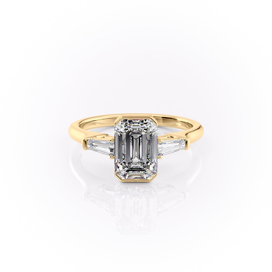 The Parker Set With A 4.5 Carat Emerald Moissanite