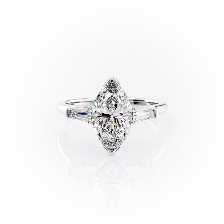 The Parker Set With A 2.5 Carat Marquise Moissanite