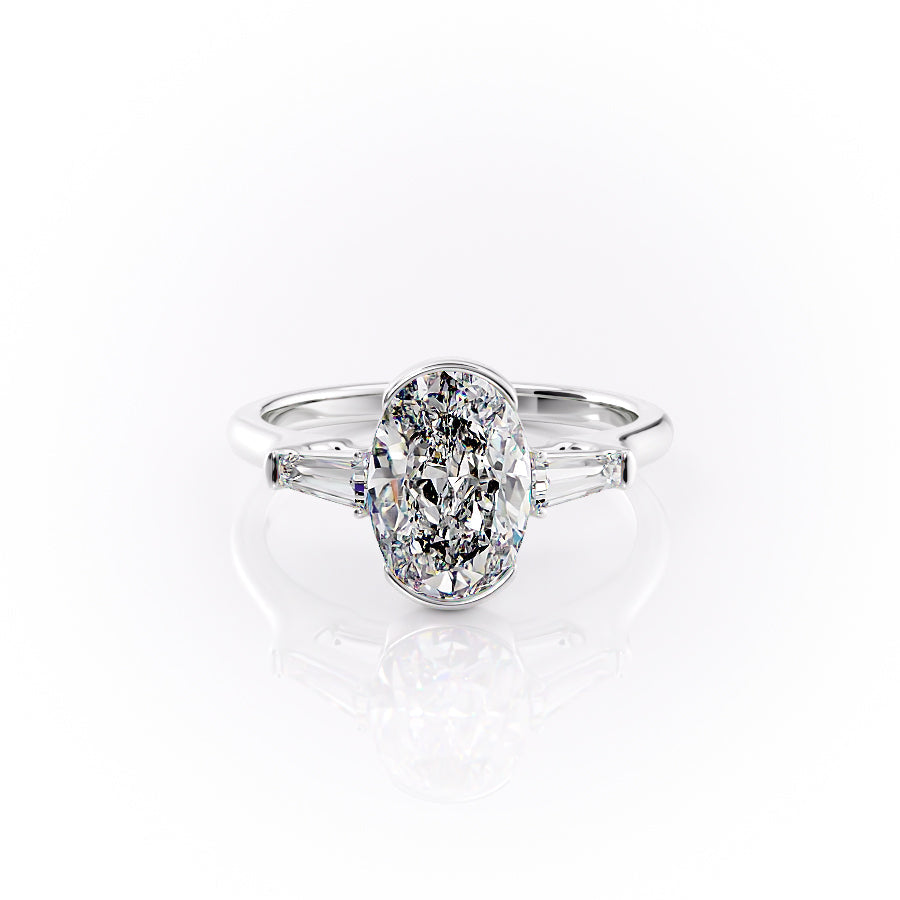 The Parker Set With A 1.5 Carat Oval Moissanite