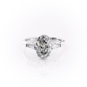 The Parker Set With A 2.5 Carat Oval Moissanite
