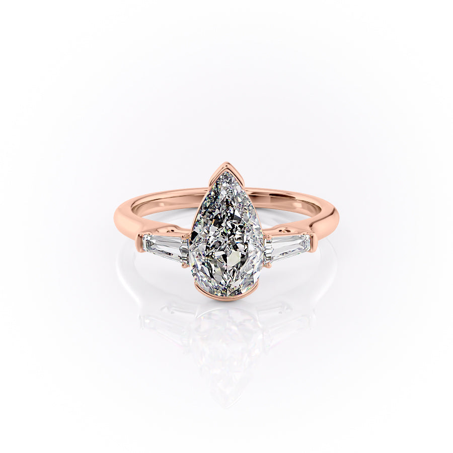 The Parker Set With A 4.5 Carat Pear Moissanite