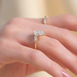 The Parker Set With A 3 Carat Pear Lab Diamond