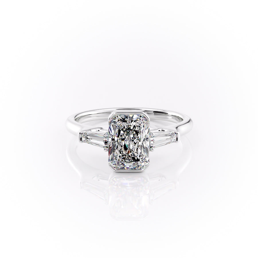 The Parker Set With A 2.5 Carat Radiant Lab Diamond