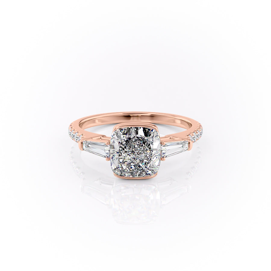 The Pave Parker Set With A 1.5 Carat Cushion Moissanite
