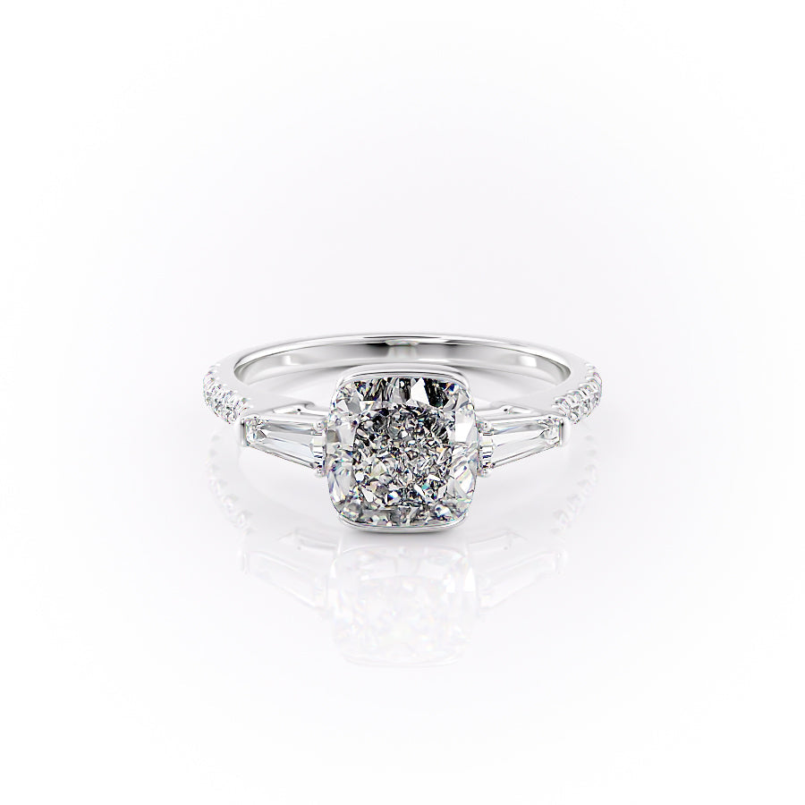 The Pave Parker Set With A 1 Carat Cushion Lab Diamond