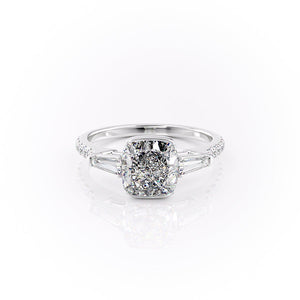 The Pave Parker Set With A 1 Carat Cushion Moissanite