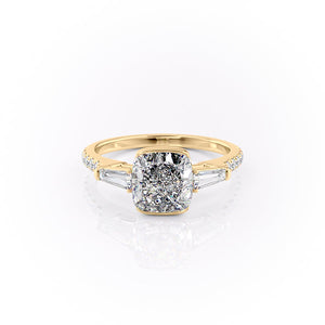 The Pave Parker Set With A 4.5 Carat Cushion Moissanite