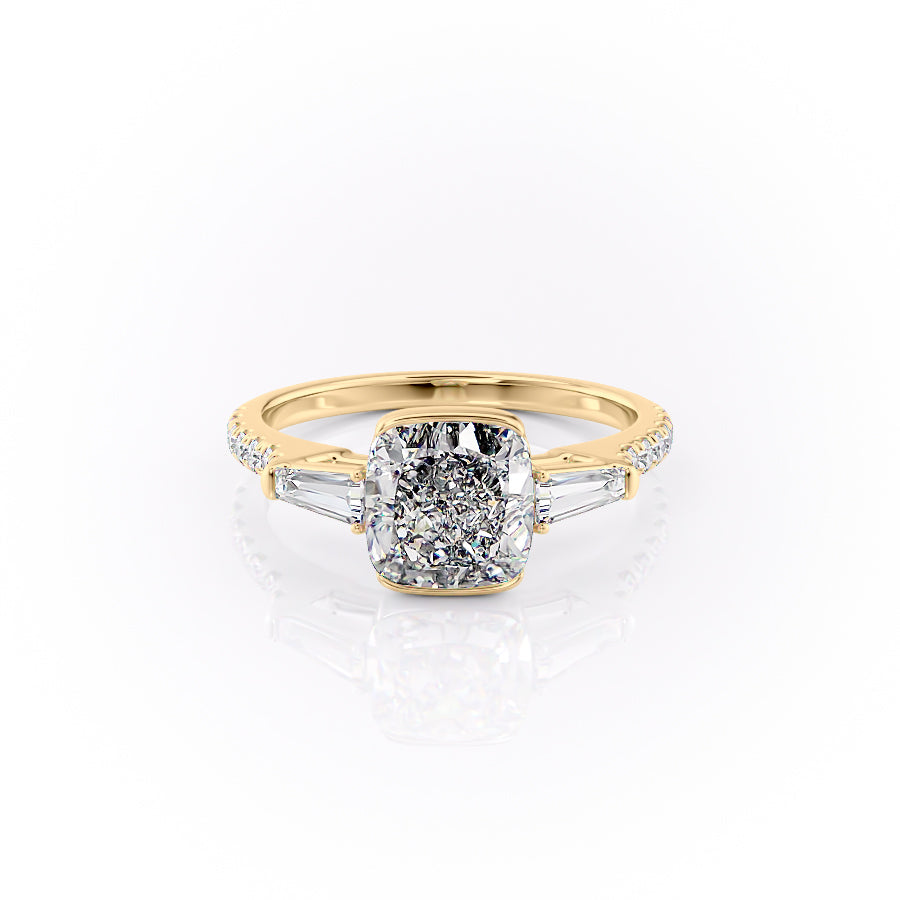 The Pave Parker Set With A 3 Carat Cushion Lab Diamond