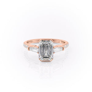 The Pave Parker Set With A 3 Carat Emerald Moissanite