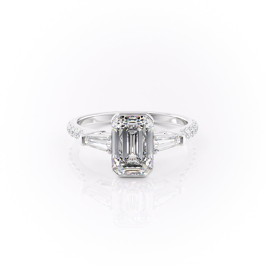 The Pave Parker Set With A 4.5 Carat Emerald Moissanite