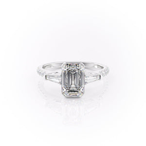 The Pave Parker Set With A 2.5 Carat Emerald Moissanite