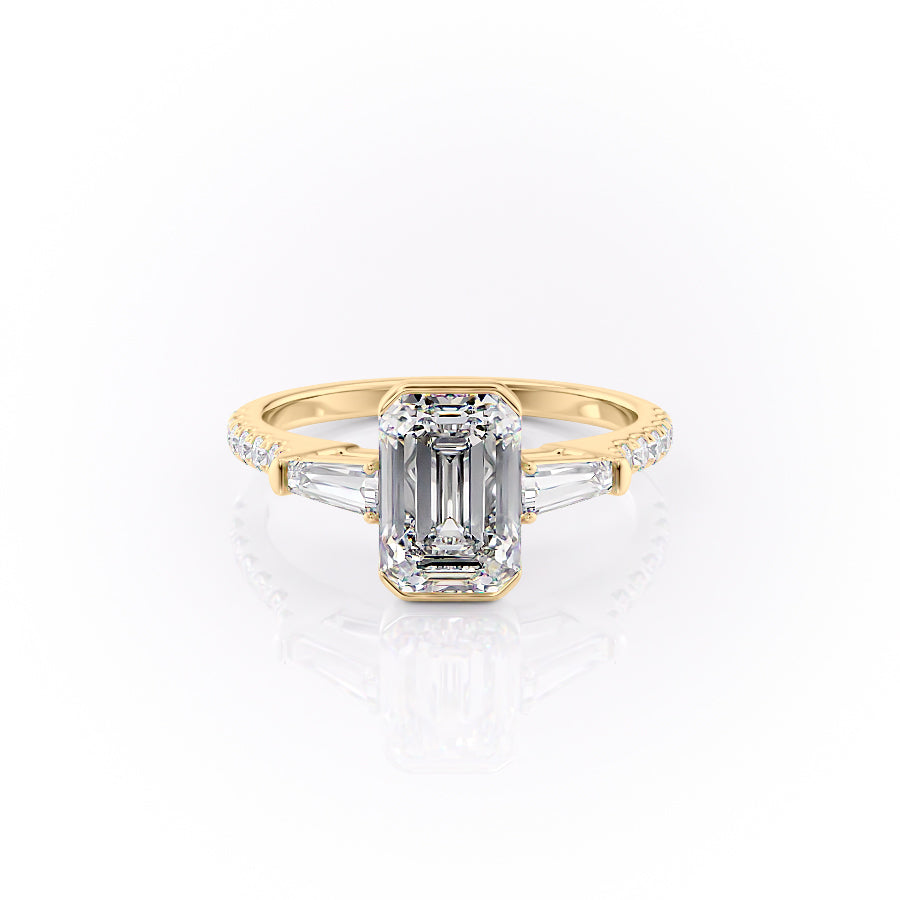 The Pave Parker Set With A 3 Carat Emerald Moissanite