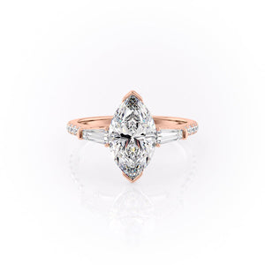 The Pave Parker Set With A 3 Carat Marquise Lab Diamond