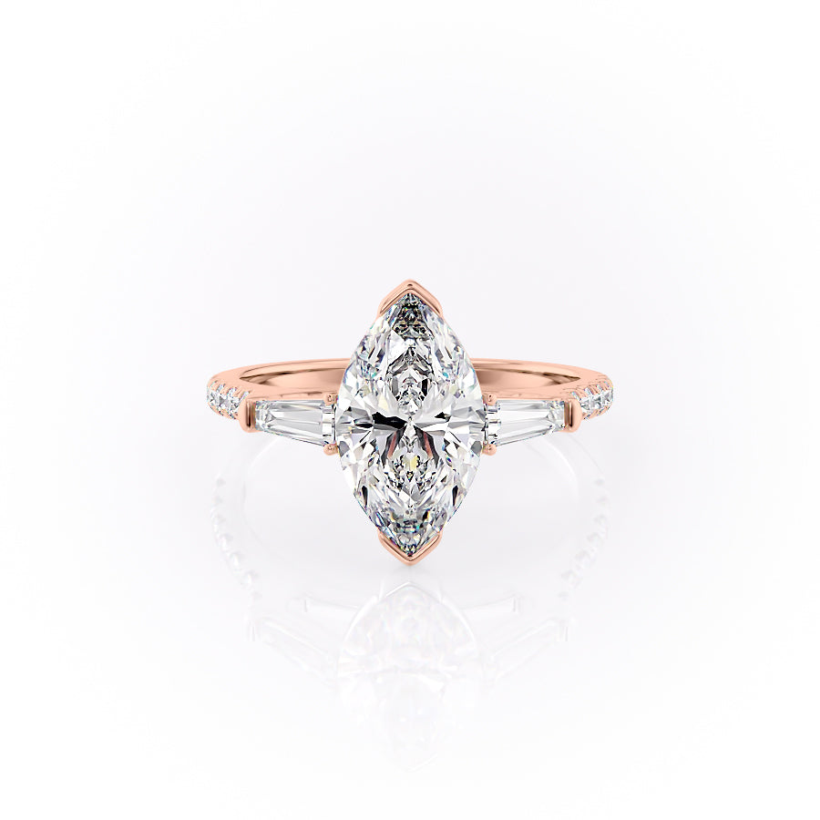 The Pave Parker Set With A 4.5 Carat Marquise Moissanite