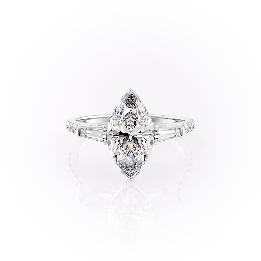 The Pave Parker Set With A 1 Carat Marquise Moissanite