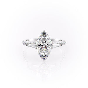 The Pave Parker Set With A 3 Carat Marquise Lab Diamond