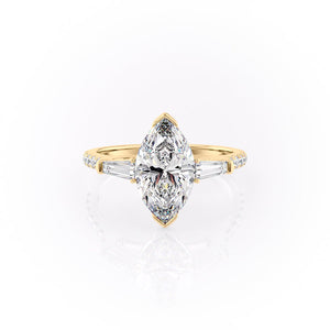The Pave Parker Set With A 2.5 Carat Marquise Moissanite