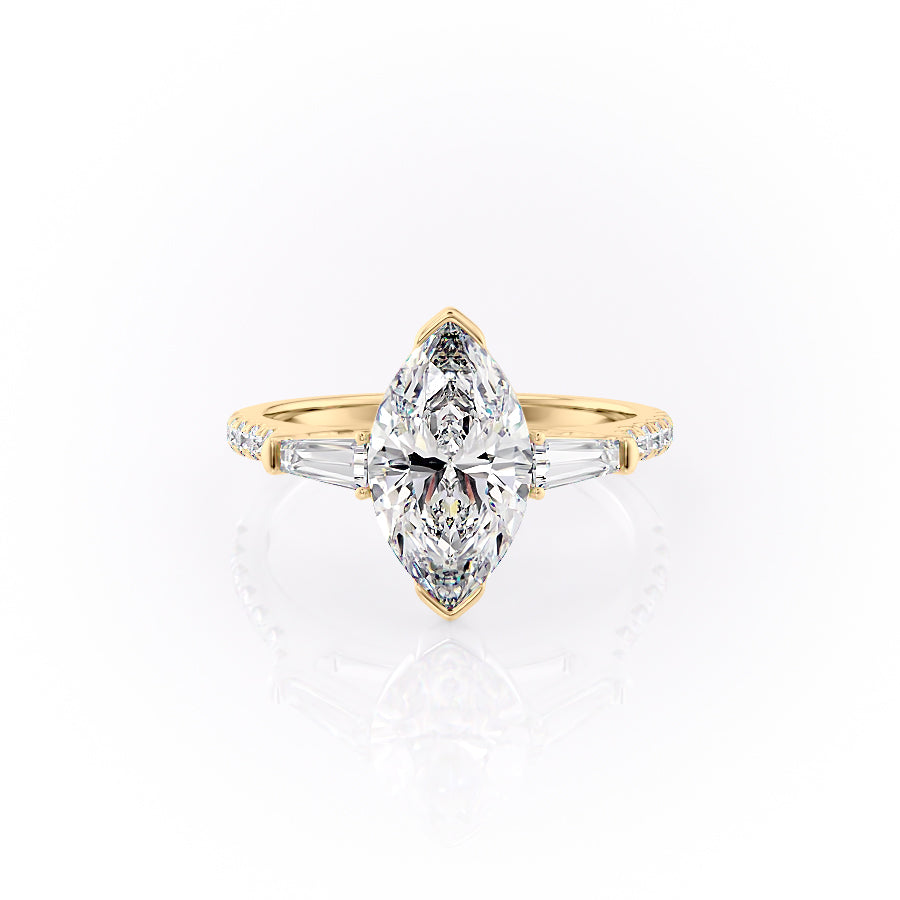 The Pave Parker Set With A 3 Carat Marquise Lab Diamond