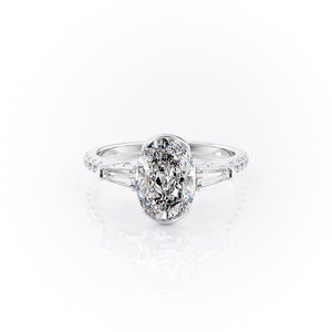 The Pave Parker Set With A 5 Carat Oval Moissanite