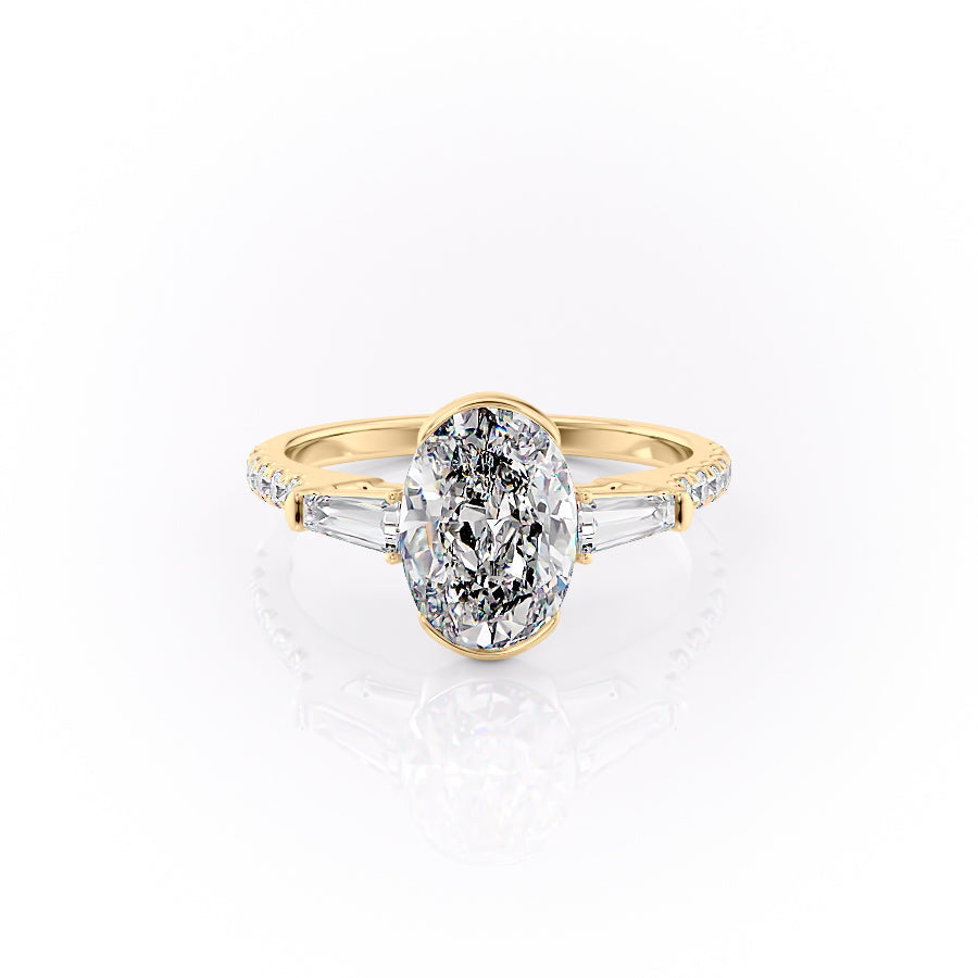 The Pave Parker Set With A 1.5 Carat Oval Lab Diamond