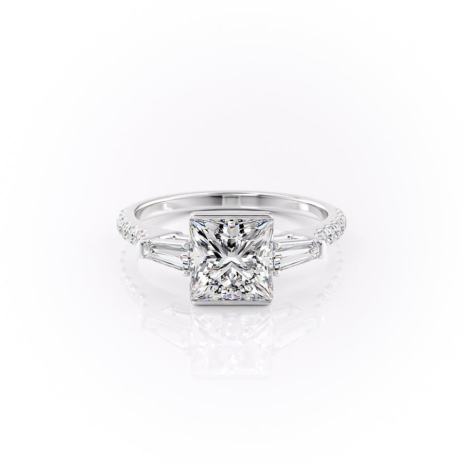 The Pave Parker Set With A 3.5 Carat Princess Moissanite