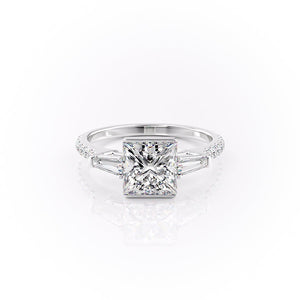 The Pave Parker Set With A 3 Carat Princess Moissanite
