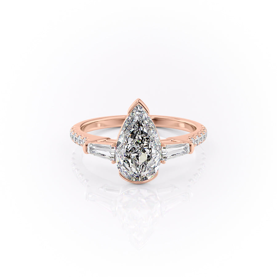 The Pave Parker Set With A 2.5 Carat Pear Moissanite