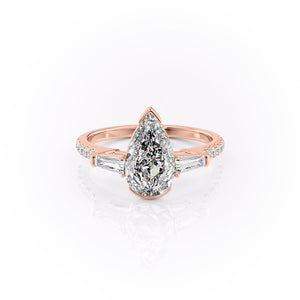 The Pave Parker Set With A 2.5 Carat Pear Moissanite