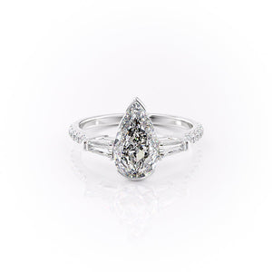 The Pave Parker Set With A 2.5 Carat Pear Lab Diamond