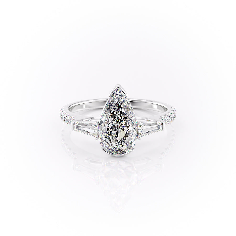 The Pave Parker Set With A 1.5 Carat Pear Moissanite