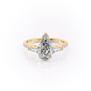 The Pave Parker Set With A 4.5 Carat Pear Moissanite